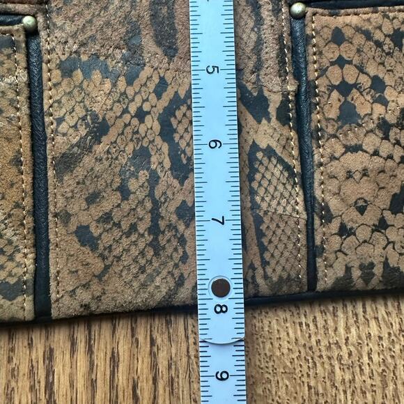 Vaan & Co. Recycled Leather Snakeskin Brown Black RDIF Patchwork NWT Crossbody - Picture 6 of 7